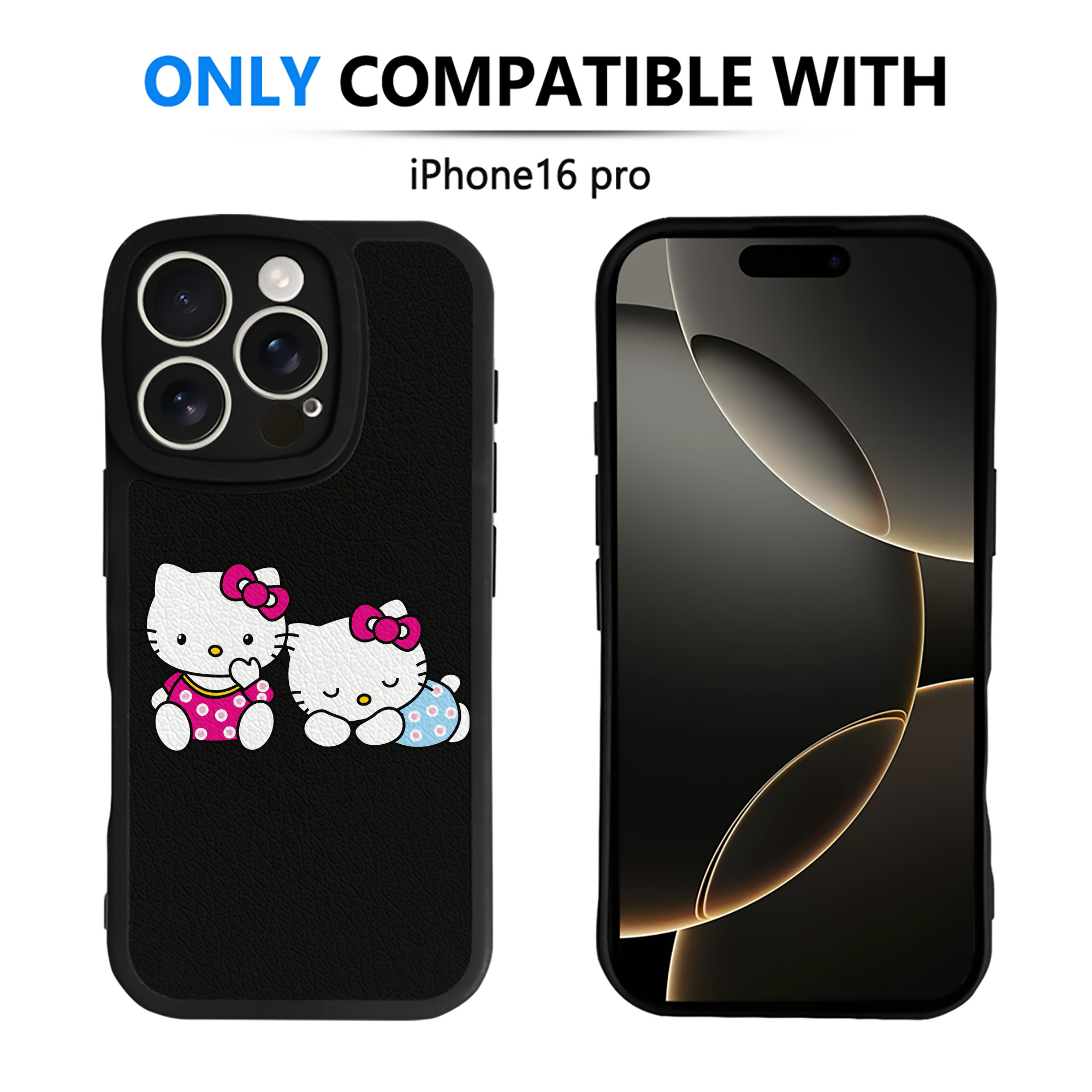 （画像用） Hello Kitty ハローキティ 【iPhone 16シリーズ対応】シリコンスマホケース（レザー調） 材質：シリコン